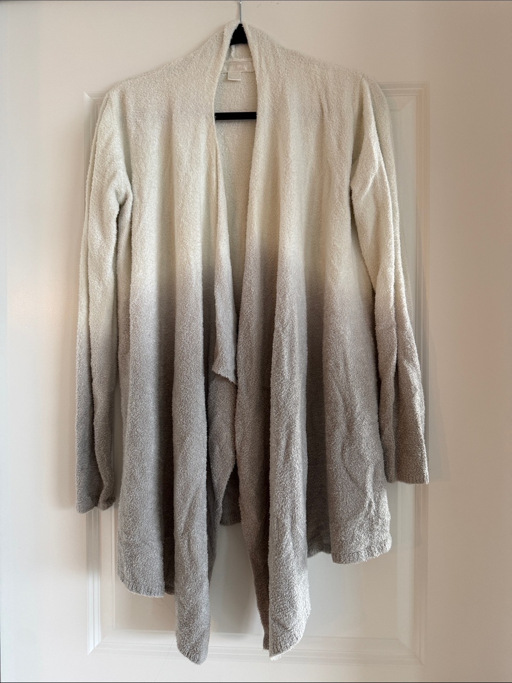 Barefoot Dreams Gradient Open-Front Cardigan in Cream and Gray